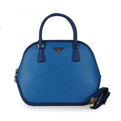 Prada Saffiano Tote 6628 Royal Blu Blu Skin On Line